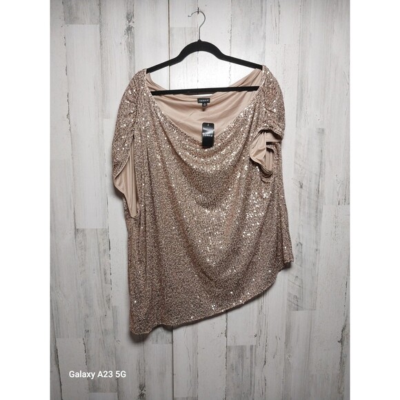 Torrid 3X Gold Sequin Off The Shoulder Top NEW Party Club NYE - Picture 1 of 10